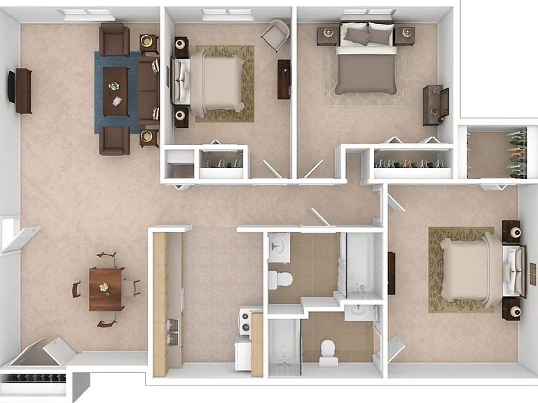 Berkshire - 3 Bed, 2 Bath, 1000 sq. ft.