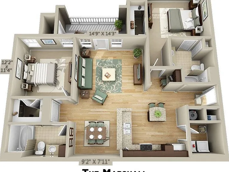 2 Bedroom | 2 Bath | 1180 SF 2 Bedroom | 2 Bath | 1180 SF