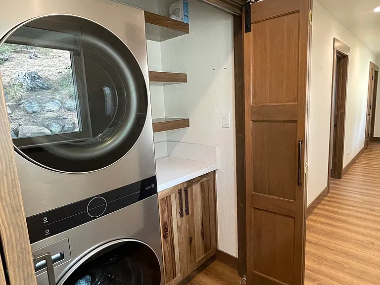 Newer washer and dryer close to bedrooms