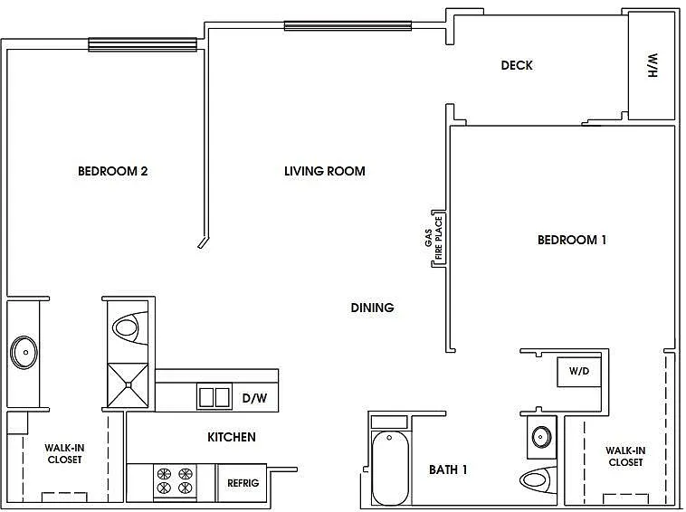 Floor plan 2 Bedroom Dual M