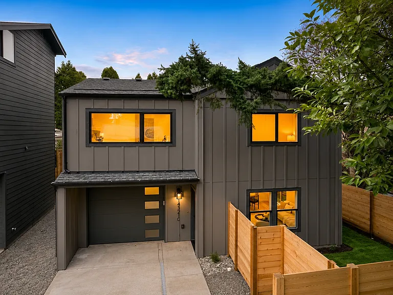 Front entry with attached garage.