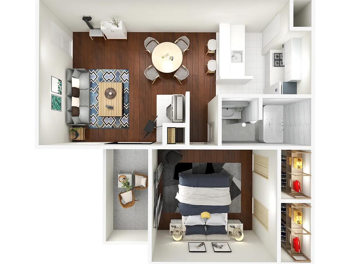 Floor plan 1 Bedroom 1 Bathroom