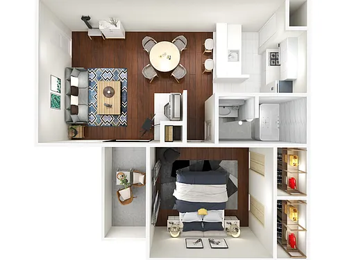 Floor plan 1 Bedroom 1 Bathroom