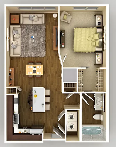 Floor plan 1X1 D