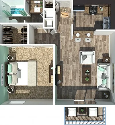 One Bedroom One Bathroom 688 Sq Ft Garden Style One Bedroom One Bathroom 688 Sq Ft Garden Style