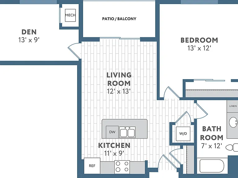Floor Plan C1 | 22 Slate | Apartments in Madison, WI Floor Plan C1 | 22 Slate | Apartments in Madison, WI