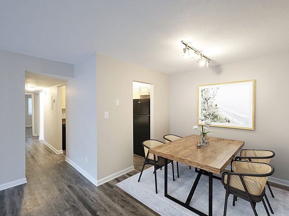 Dining Area with Modern Overhead Light