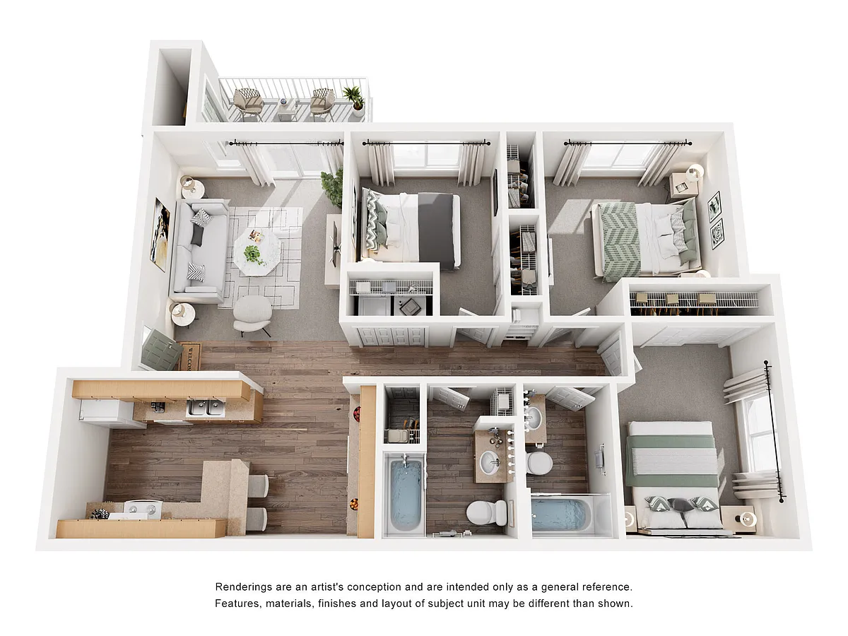 Floor plan 3 Bed 2 Bath Columbia