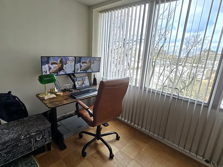 Space for a home office in the living room.