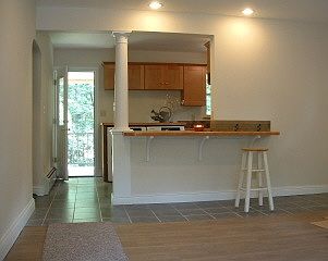open concept, view to the porch
