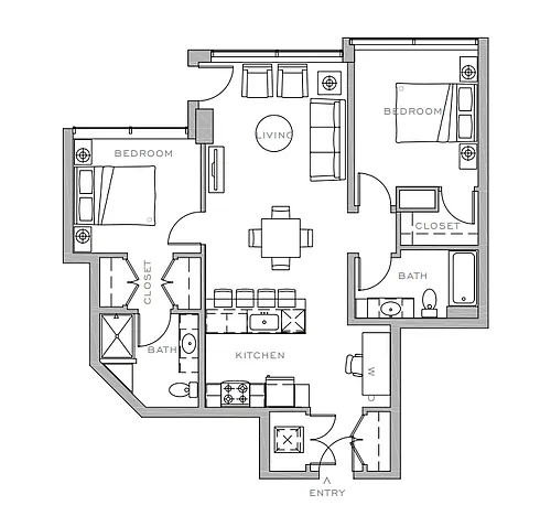 Floor plan 2X2 A