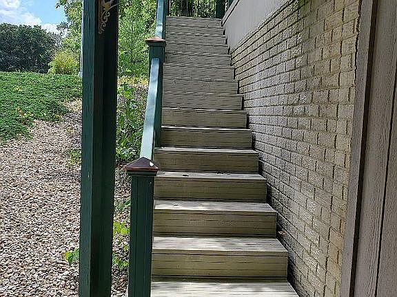 Stairs to patio lower level
