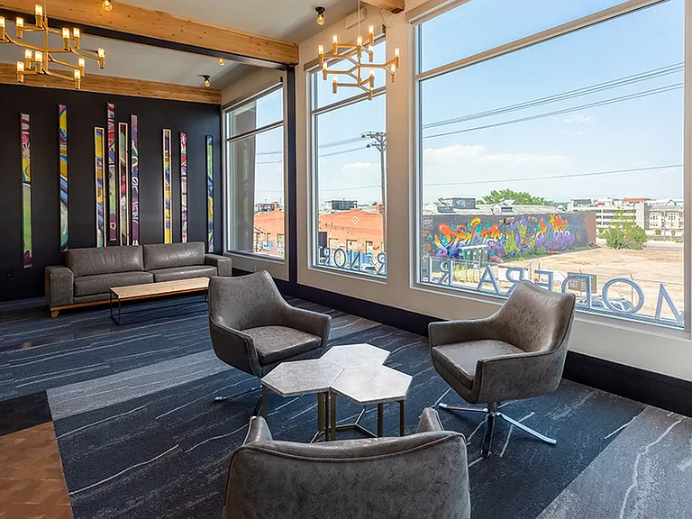 Artistic and cozy resident lounge seating