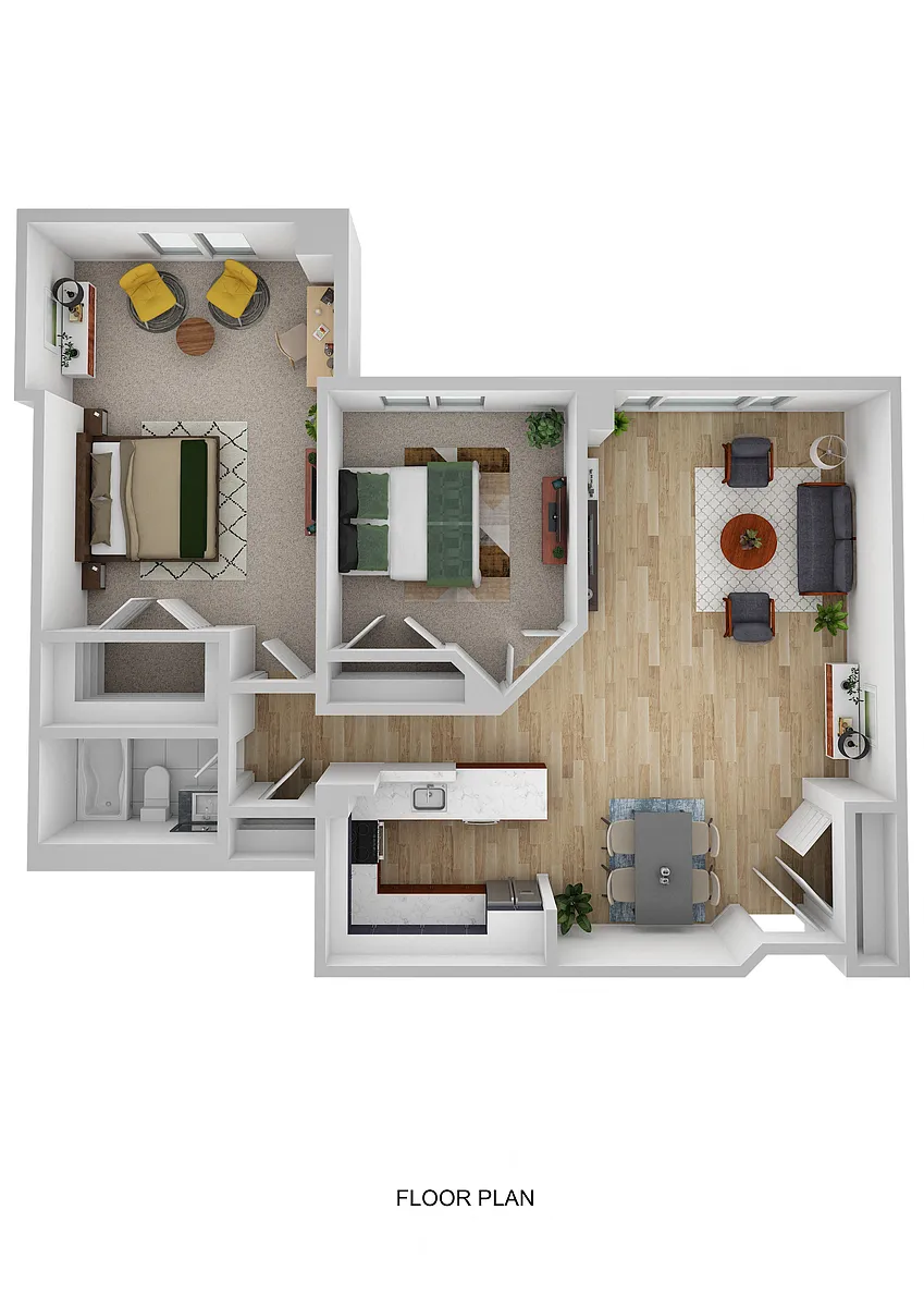 Floor plan 2 Bed 1 Bath