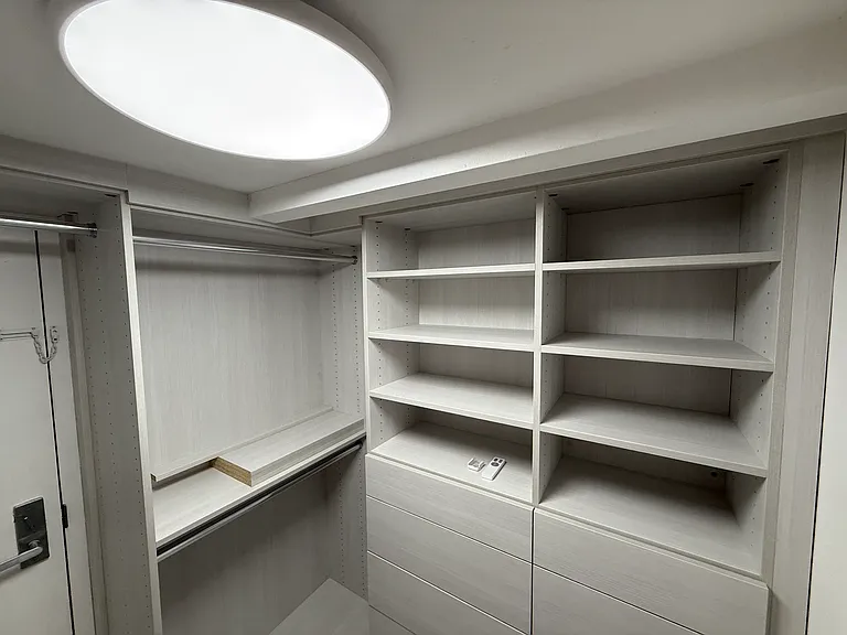 You would be the first to use this brand new WALK-IN CLOSET in the master bedroom which has a customizable LED light for your soft or bright lighting preference