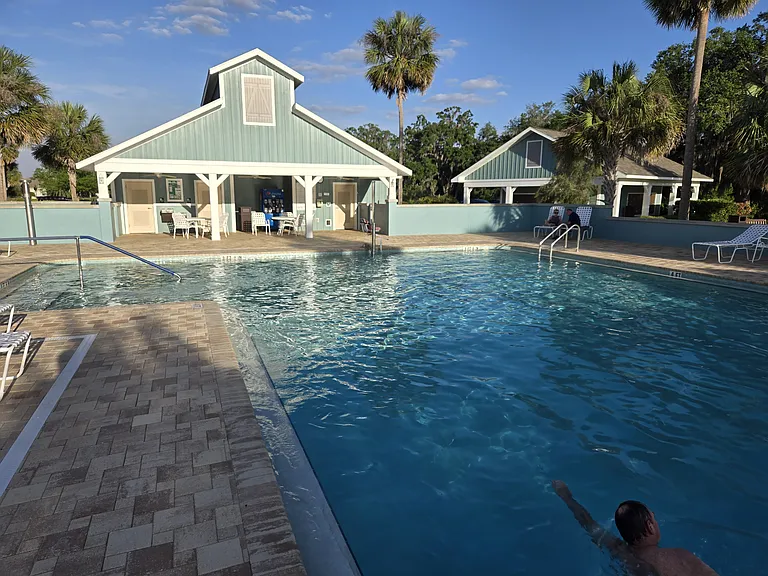 Adults only pool a five minute golf cart ride away