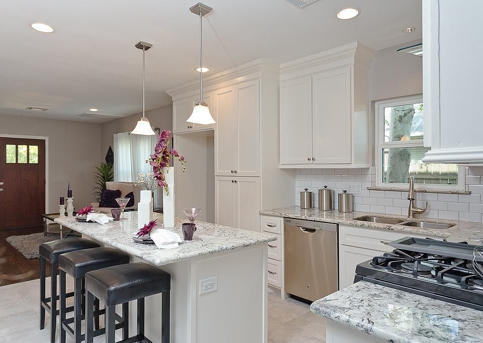 Large island in kitchen has been added to help you in entertaining your guests!