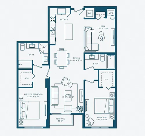 Floor plan Stranahan - South Tower