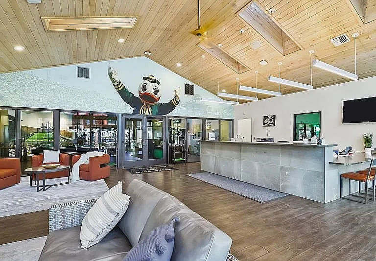 Experience comfort and style in our vibrant community lounge, perfect for relaxation and socializing.
