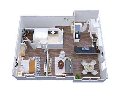 Floor plan A1 - (Garage Included with Rent)