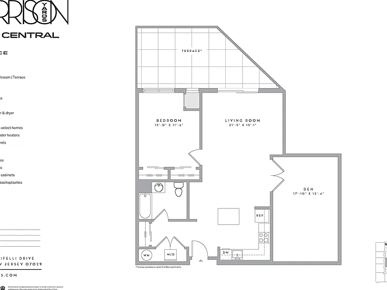 A2B2 floor plan Harrison Yards
