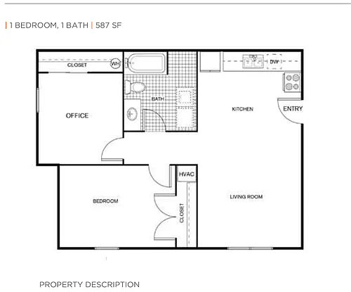 Floor plan 1 Bedroom 1 Bathroom