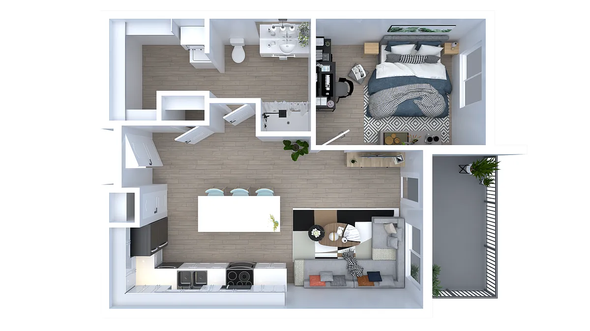 Floor plan One bedroom B