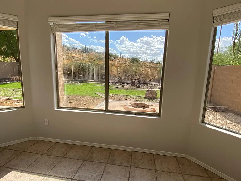 Backyard view from dining room