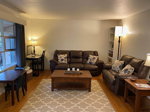 Living room with hardwood floor