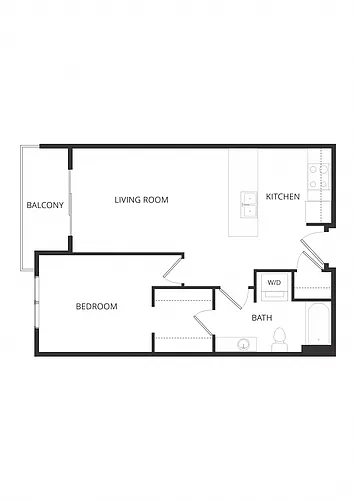 Floor plan Frederick 1D 1x1