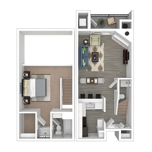 Floor plan 1x1 Loft Upgrade