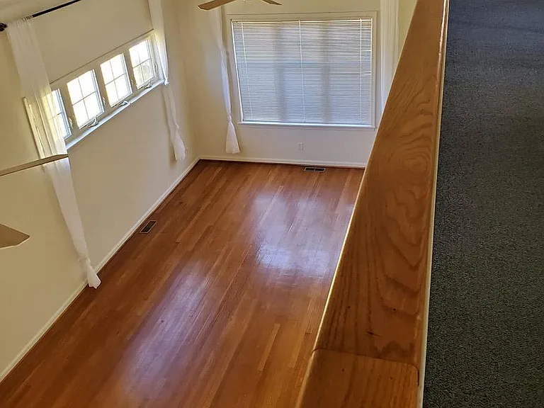 View of living room from loft.