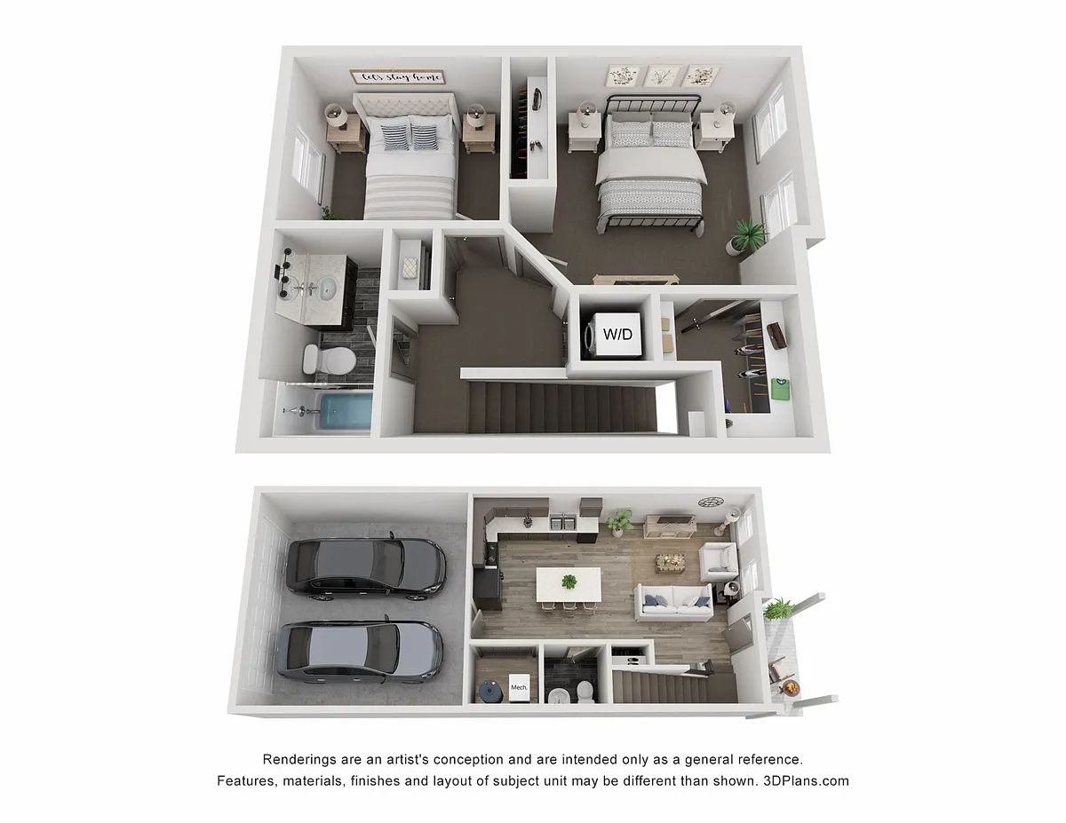 Floor plan Stafford 2 Bedroom 2 Bathroom