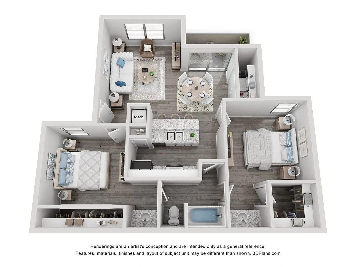 Floor plan Orchard - 2 Bedrooms