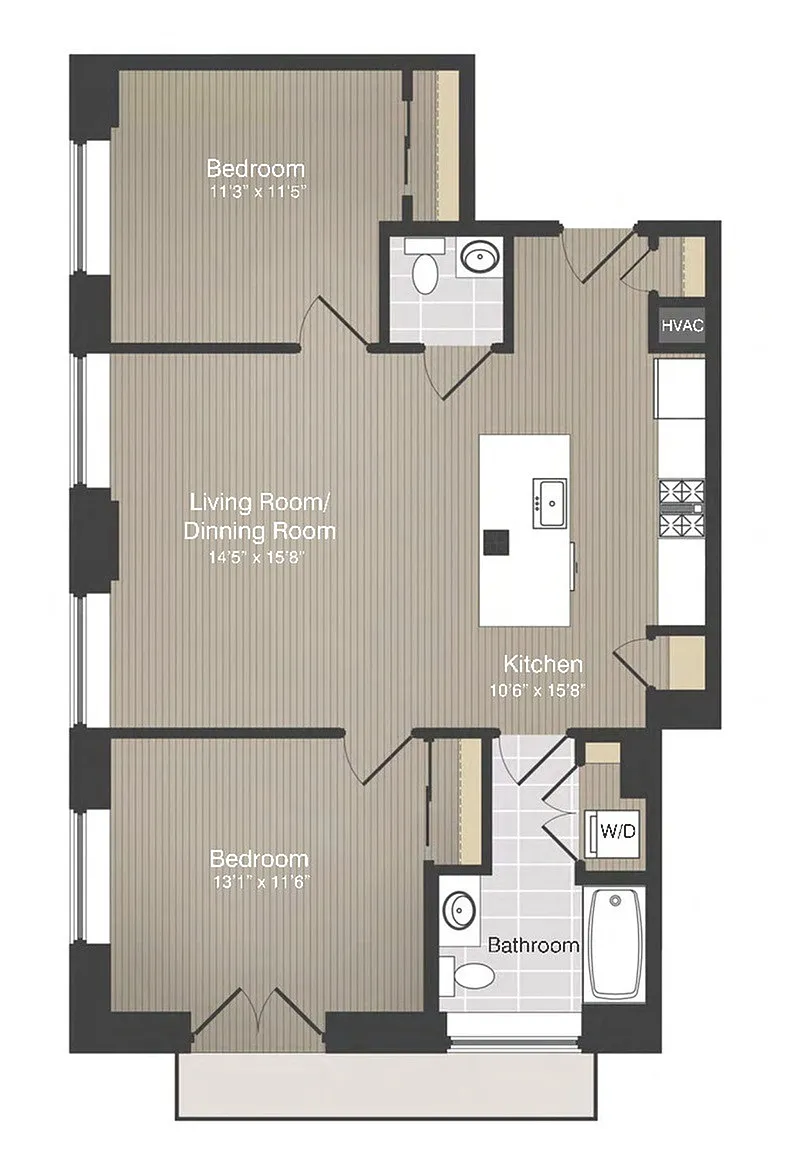 Floor plan 2BR/1.5BA