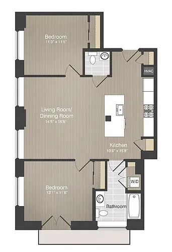 Floor plan 2BR/1.5BA
