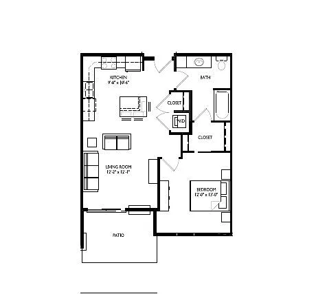 Floor plan 1 bdrm