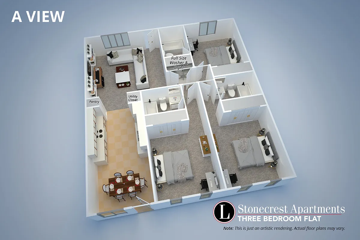 Floor plan Three Bedroom Flat
