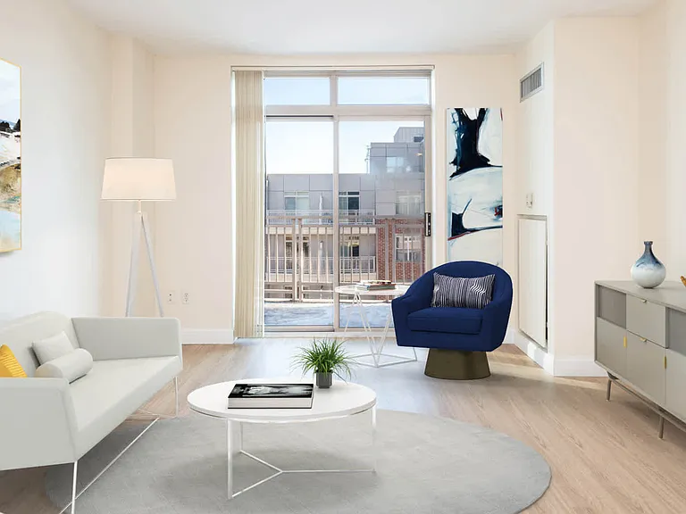 Living Room with Hard Surface Flooring and Balcony