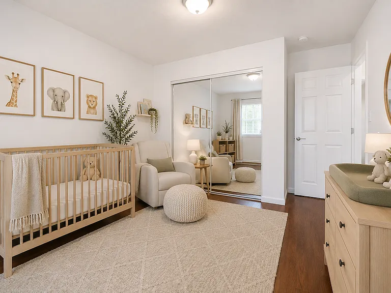 Second Bedroom as Nursery, virtually staged