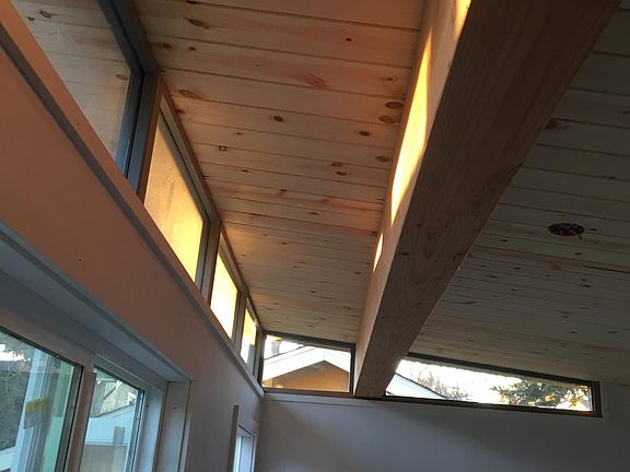 Clear-story windows facing south