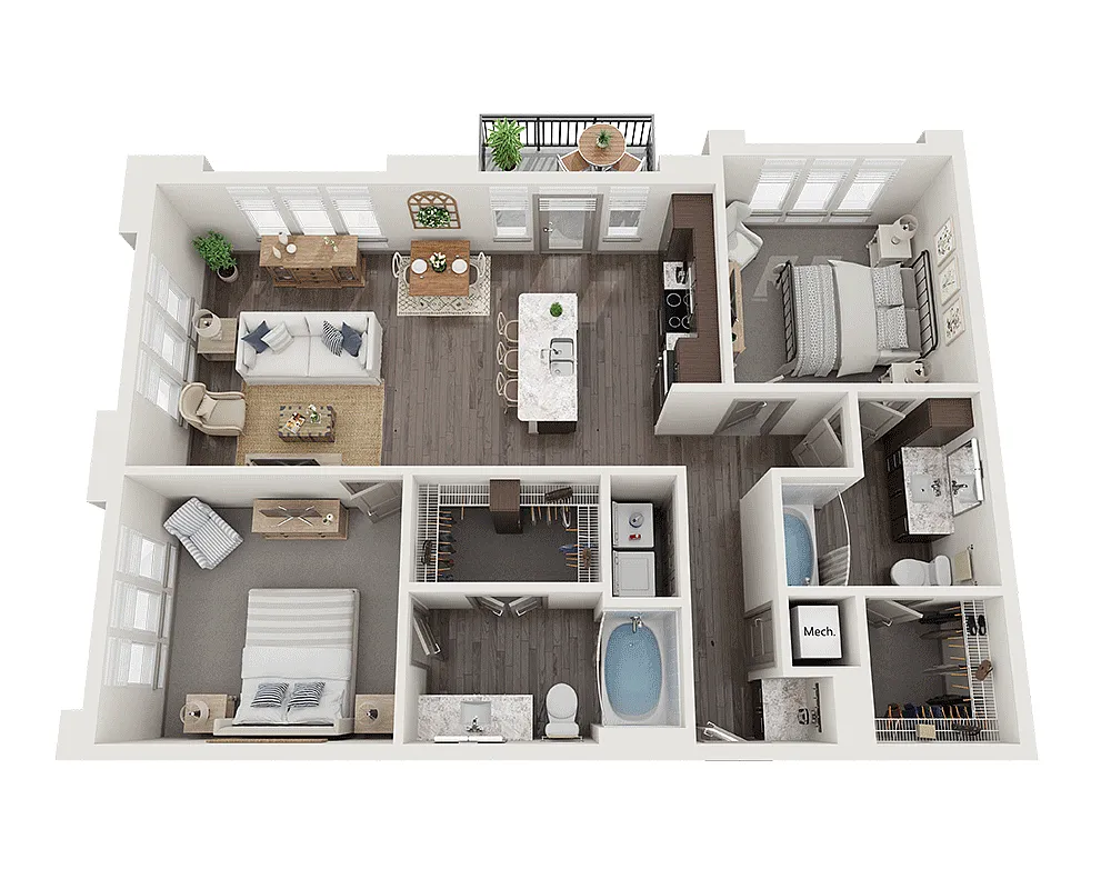 Floor plan Two Bedroom B2G