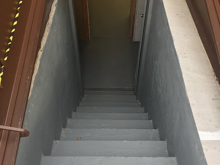 Basement to parking lot