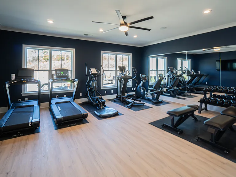 Fitness Center inside the Clubhouse. Offers cardio, strength training and yoga studio.