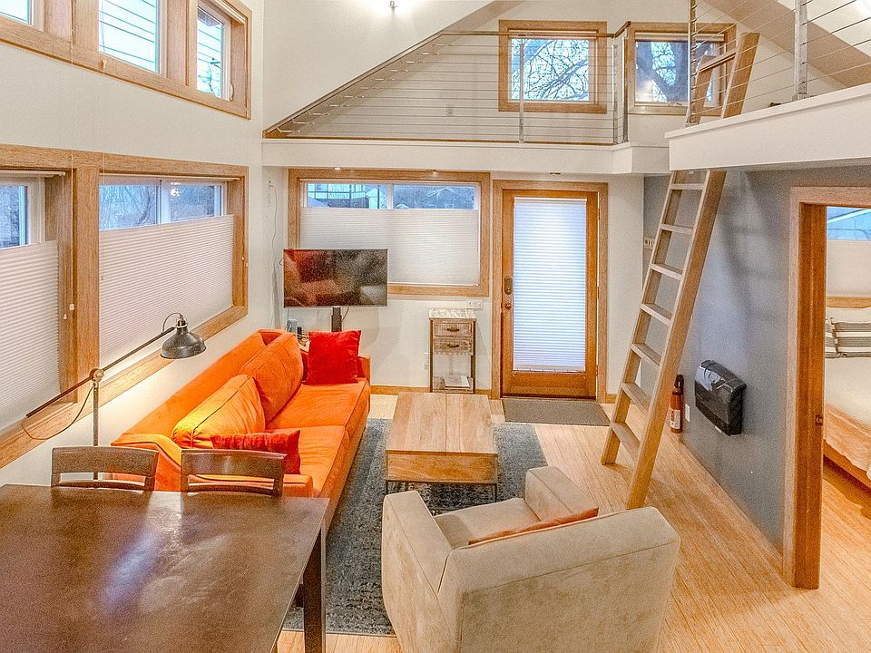 Living room with pull out sofa bed.