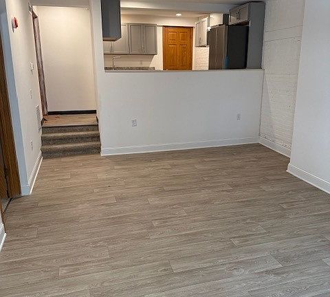 Living room from entry door facing kitchen