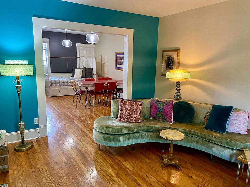 Living room looking into dining area.