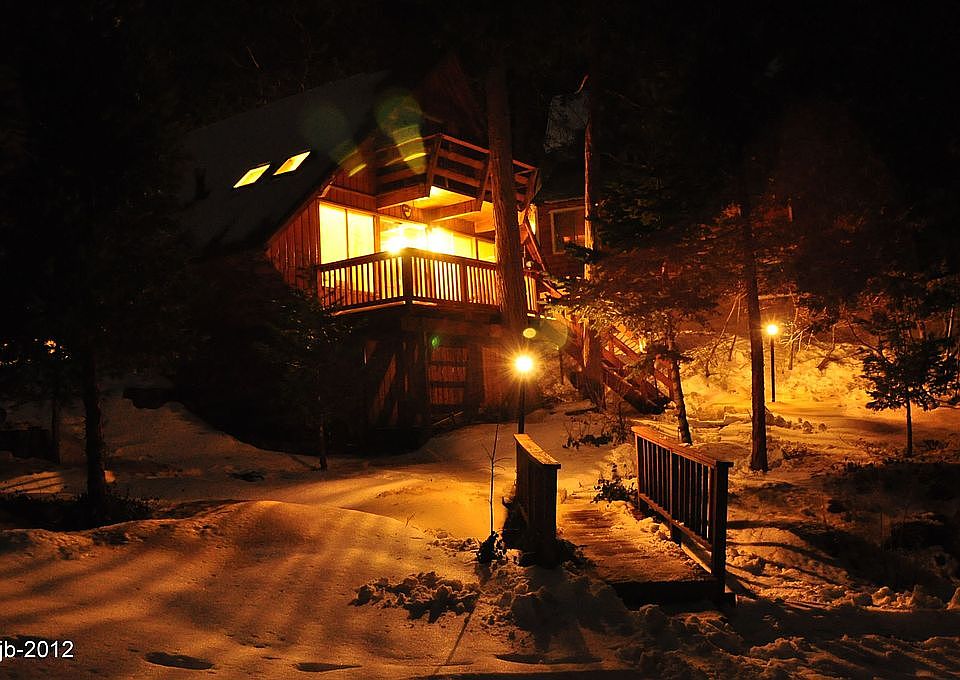 Cabin at night