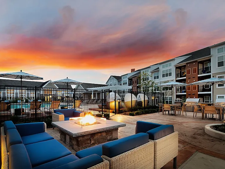 Phase II Outdoor lounge with firepit