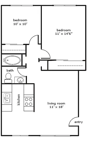 Floor plan 2x1 Floor Plan
